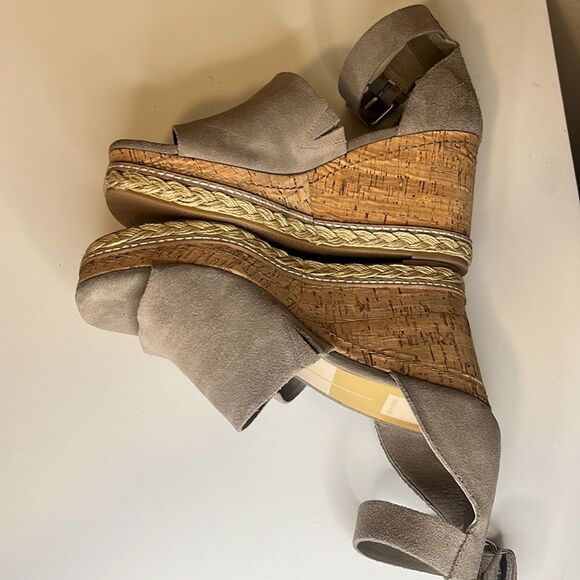 Dolce Vita Straw Otto Suede Ankle Strap Platform Wedge Espadrilles Sandal 9.5 - Picture 11 of 12